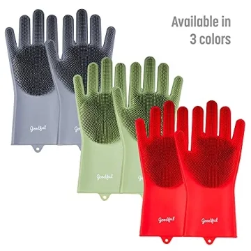 Goodful Silicone Kitchen Rubber Gloves for Easy Cleaning