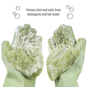 Goodful Silicone Kitchen Rubber Gloves for Easy Cleaning