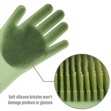 Goodful Silicone Kitchen Rubber Gloves for Easy Cleaning