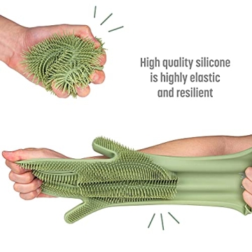 Goodful Silicone Kitchen Rubber Gloves for Easy Cleaning