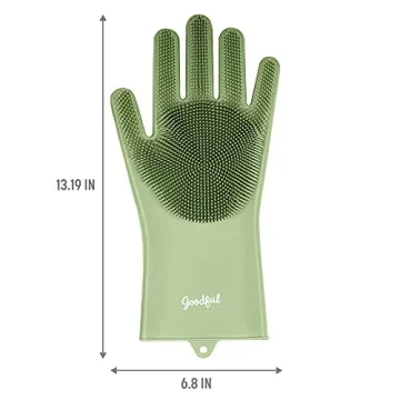Goodful Silicone Kitchen Rubber Gloves for Easy Cleaning