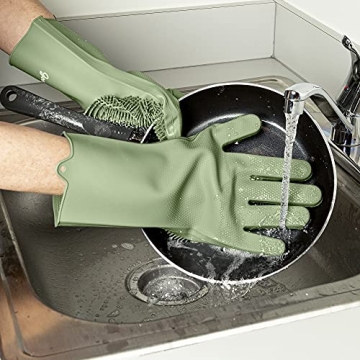 Goodful Silicone Kitchen Rubber Gloves for Easy Cleaning