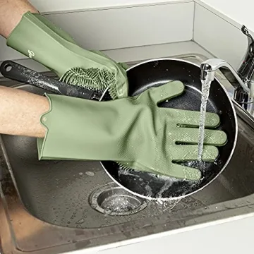 Goodful Silicone Kitchen Rubber Gloves for Easy Cleaning