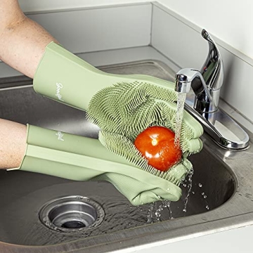 Goodful Silicone Kitchen Rubber Gloves for Easy Cleaning