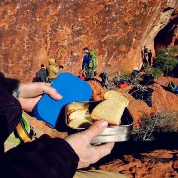 ECOlunchbox Splash Box Leakproof Stainless Bento Lunch Container With Silicone Lid | Holds 3 Cups (equivalent to 24 oz & 709 ml) | Measures 6.5 x 4.75 x 2 inches (16.5 x 12 x 5 cm) | 100% Plastic-Free