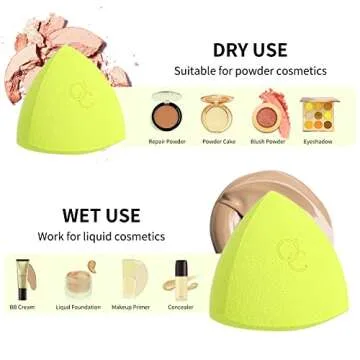 Docolor Makeup Sponge Cosmetics Beauty Sponge Blender Foundation Blending Sponge - Pyramid-shaped and Vegan Makeup Sponge - For Powder, Cream or Liquid Application - One Piece