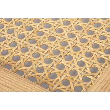 Youth Korea Large Rectangular Ash Wood Rattan Tray (Wood Color) Decorative Hand-Woven Serving Tray Made from Wooden Material for Serving Coffee, Breakfast, Food, Snack Drink, 40 x 25 x 2 Cm