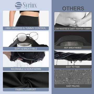 3 Pack Plus Size Leggings with Pockets for Women - High Waisted Tummy Control Spandex Soft Black Wor...