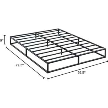 Olee Sleep Modern Metal Platform Bed Frame with Steel Slat Support for Queen Size