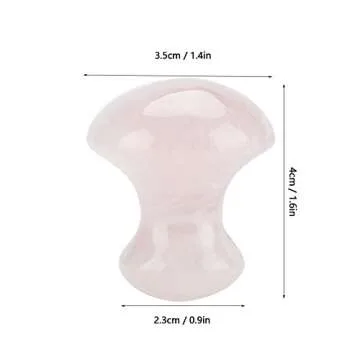Stone Sha Scraping Massage Tool, Rose Quartz Crystal Massage Stone Scraping Massage Tool Mushroom Shaped for Eye Face Neck Beauty Spa Relaxing Massage Stone