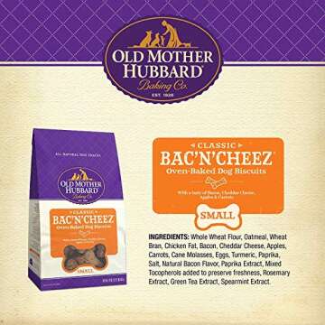 Old Mother Hubbard Crunchy Natural Dog Treats in Bac'N'Cheez Flavor