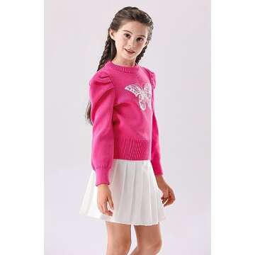 SMILING PINKER Cozy Girls Knitted Sweater Pullover