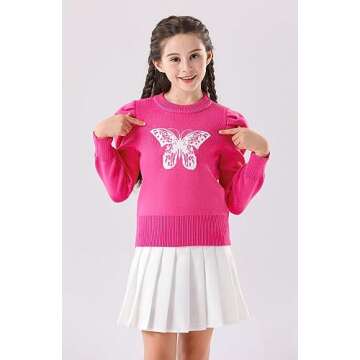 SMILING PINKER Cozy Girls Knitted Sweater Pullover