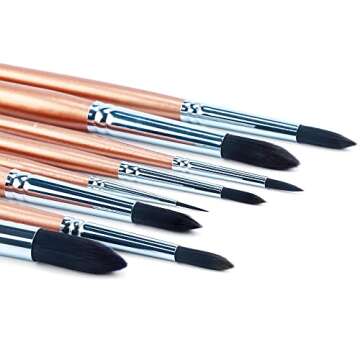 Transon 8pcs Round Watercolor Brush Set for Artists