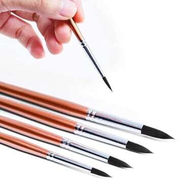 Transon 8pcs Round Watercolor Brush Set for Artists
