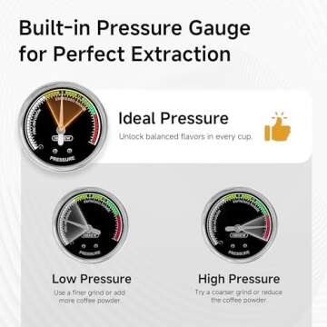 HiBREW H10A - Programmable Espresso Machine, Brushed Stainless Steel, Adjustable Temperature and Cup Volume, 1.8L Removable Water Tank, Steam Wand for Milk Frother