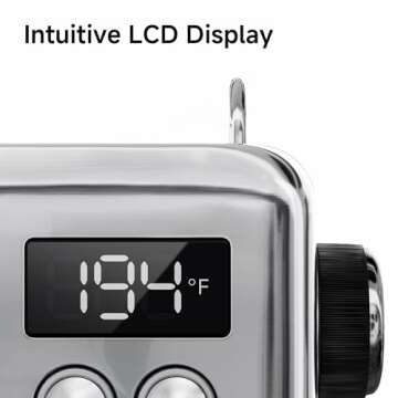 HiBREW H10A - Programmable Espresso Machine, Brushed Stainless Steel, Adjustable Temperature and Cup Volume, 1.8L Removable Water Tank, Steam Wand for Milk Frother