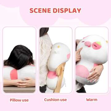 Mewaii Squishy Cloud-Like Softness, Trending Kawaii Strawberry Cow Mushroom Plush Pillow, A Must-Have Collectible for Young Adults, Perfect for Kids, Toddlers Girls, Stuffed Animal (8")