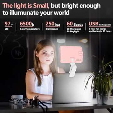 Rechargeable Photo Light - BANSINE Selfie Light for Perfect Selfies and Videos