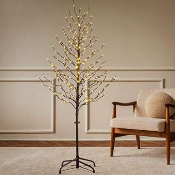 LIGHTSHARE 6FT 240L LED Star Light Tree, for Home Festival Party Christmas, Indoor and Outdoor Use, Warm White