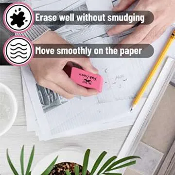 Premium Mr. Pen Pink Erasers Pack of 12 for Easy Use