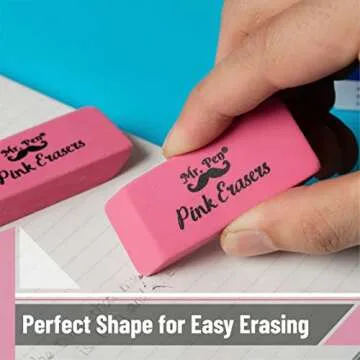 Premium Mr. Pen Pink Erasers Pack of 12 for Easy Use