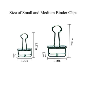 Colorful 20PCS Binder Clips for Document Organization