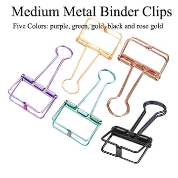 Colorful 20PCS Binder Clips for Document Organization
