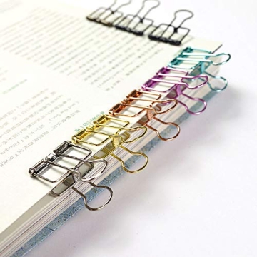 Colorful 20PCS Binder Clips for Document Organization