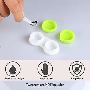 Aoutrow 16 Pack Contact Lens Case Box, Mini Contact Lens Case, Colorful Bulk Box Holder Container, Contact Lens Case Set