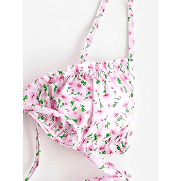 ZAFUL Floral Bikini Set Sexy Summer Swimwear Pink