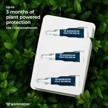 Wondercide - Flea & Tick Dog Spot On - Flea, Tick, and Mosquito Repellent, Prevention for Dogs with Natural Essential Oils - Up to 3 Months Protection - Large 3 Tubes of 0.17 oz