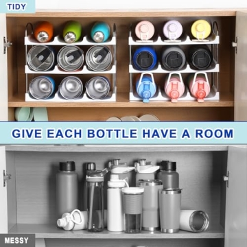 LANDNEOO Stackable Water Bottle Organizer for Home Use