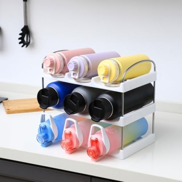 LANDNEOO Stackable Water Bottle Organizer for Home Use