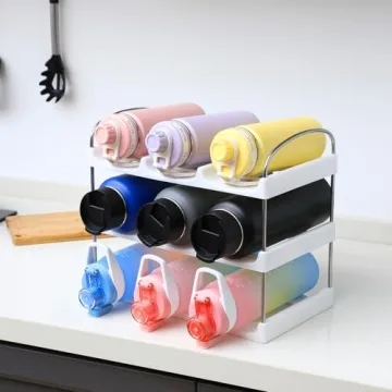 LANDNEOO Stackable Water Bottle Organizer for Home Use
