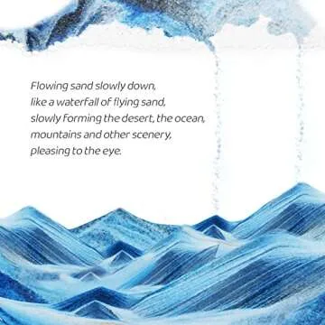 Fitifun Liquid Motion Sand Art Picture for Home Decor - Blue Sandscapes Painting in 3D Motion (12in)