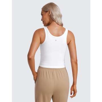 CRZ YOGA Women's Butterluxe Double Lined Tank Top - Ultra Soft & Supportive