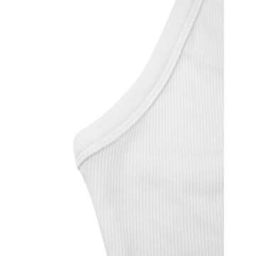 iGENJUN Workout Tops for Women Racerback Tank Tops 2025 Yoga Gym Ribbed Sleeveless Shirts Clothes Spring Summer Top,M,White