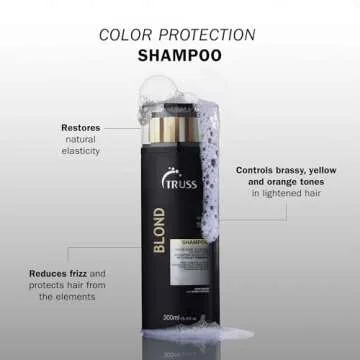 TRUSS Blond Shampoo - Toning & Color Protect Shampoo with Frizz Control - Violet Pigmented Blonde Sh...