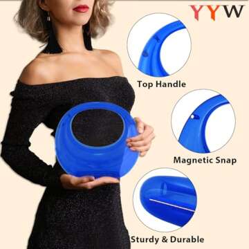 YYW Acrylic Evening Clutch Purse Moon Shape Unique Transparent Evening Handbag