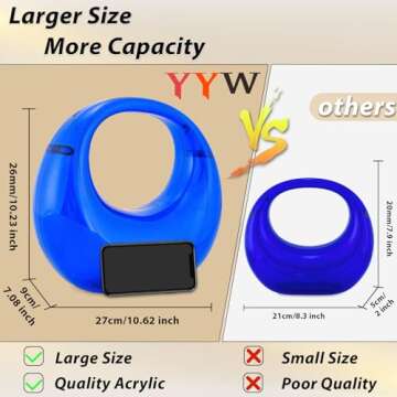 YYW Acrylic Evening Clutch Purse Moon Shape Unique Transparent Evening Handbag