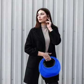 YYW Acrylic Evening Clutch Purse Moon Shape Unique Transparent Evening Handbag