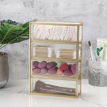 Hipiwe Stylish Sunglasses Organizer with 4 Drawers