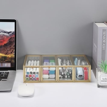 Hipiwe Stylish Sunglasses Organizer with 4 Drawers