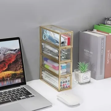 Hipiwe Stylish Sunglasses Organizer with 4 Drawers