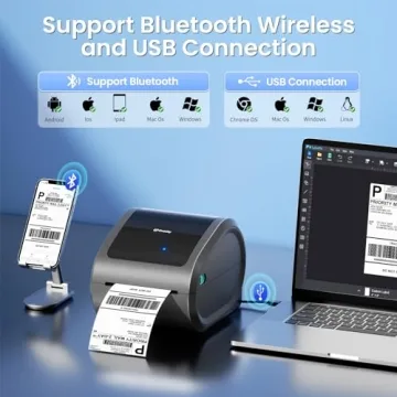 Omezizy Bluetooth Thermal Label Printer for Shipping