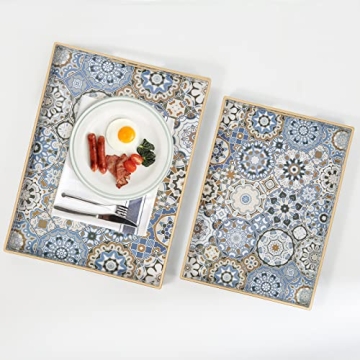 Stylish AGIOTA Bohemian Serving Trays with Handles