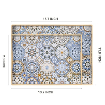 Stylish AGIOTA Bohemian Serving Trays with Handles