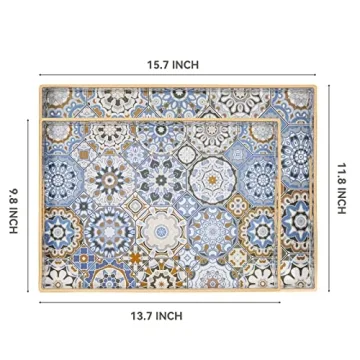 Stylish AGIOTA Bohemian Serving Trays with Handles