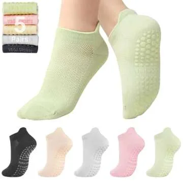 Toes Home Non-Slip Pilates and Yoga Socks for All Fitness